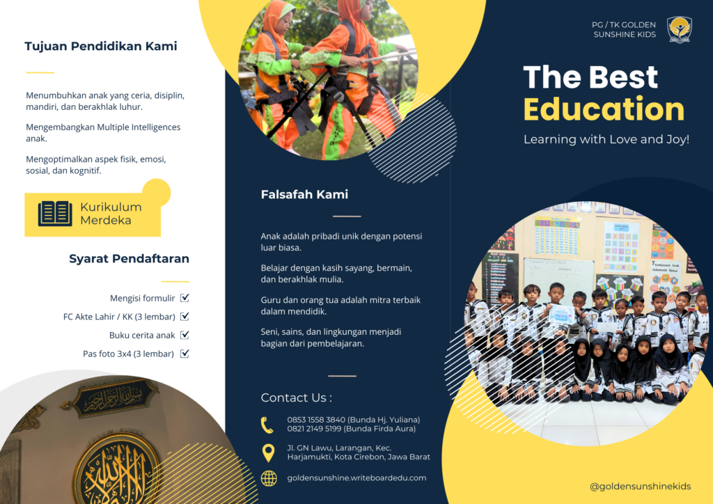 Pendaftaran siswa baru PG TK Golden Sunshine Kids