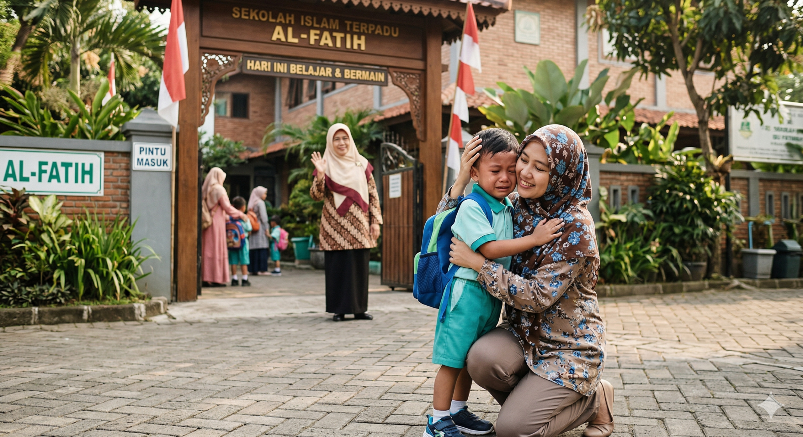 anak menangis saat pertama masuk sekolah