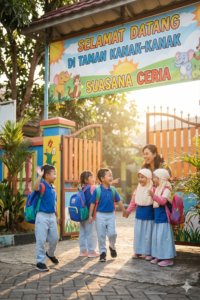 anak siap masuk playgroup dan TK dengan bahagia